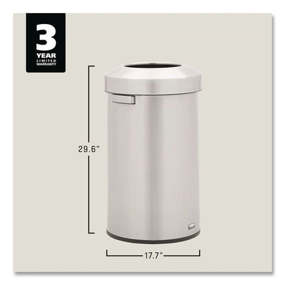 Refine Series Waste Receptacle, 23 gal, Plastic/Stainless Steel