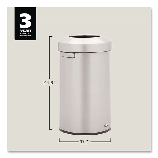 Refine Series Waste Receptacle, 23 gal, Plastic/Stainless Steel