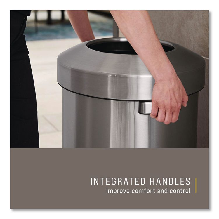 Refine Series Waste Receptacle, 23 gal, Plastic/Stainless Steel