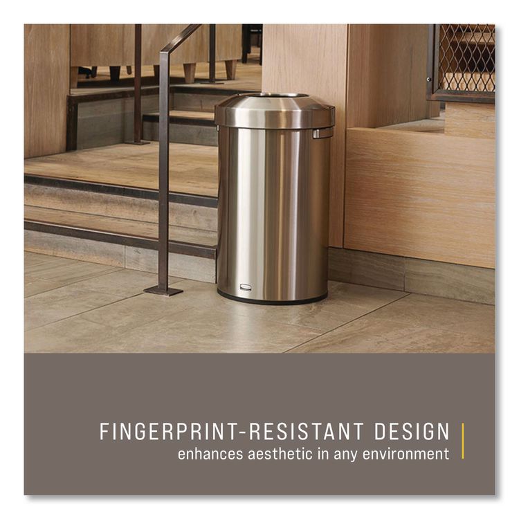 Refine Series Waste Receptacle, 23 gal, Plastic/Stainless Steel