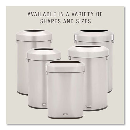 Refine Series Waste Receptacle, 23 gal, Plastic/Stainless Steel