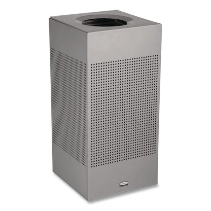 Designer Line Silhouettes Waste Receptacle, 16 gal, Steel, Silver Metallic