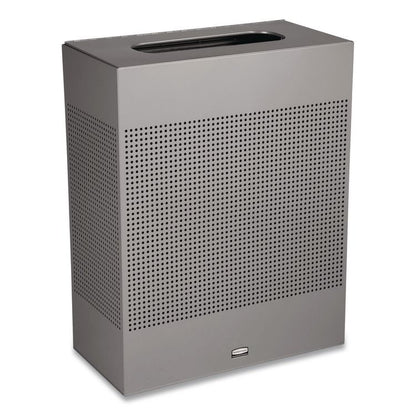 Designer Line Silhouettes Waste Receptacle, 22.5 gal, Steel, Silver Metallic