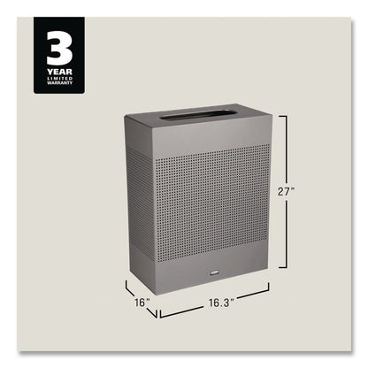 Designer Line Silhouettes Waste Receptacle, 22.5 gal, Steel, Silver Metallic