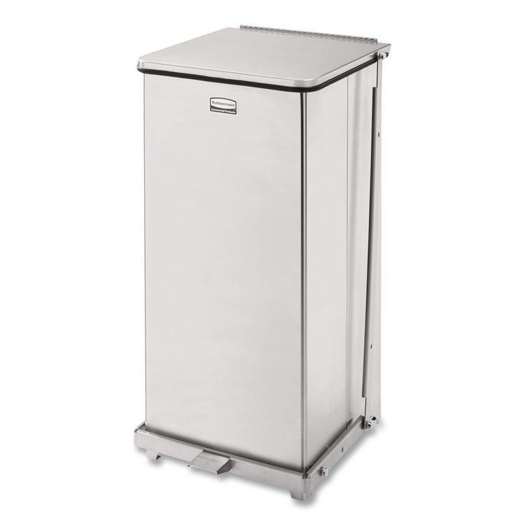 Defenders Heavy-Duty Steel Step Can, 13 gal, Steel, Stainless Steel