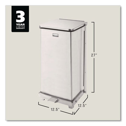 Defenders Heavy-Duty Steel Step Can, 13 gal, Steel, Stainless Steel