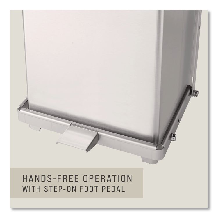 Defenders Heavy-Duty Steel Step Can, 13 gal, Steel, Stainless Steel