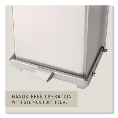 Defenders Heavy-Duty Steel Step Can, 13 gal, Steel, Stainless Steel