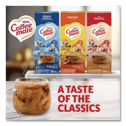 Liquid Coffee Creamer, Assorted Flavors, 0.38 oz Mini Cups, 150/Carton