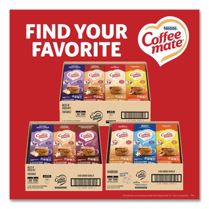 Liquid Coffee Creamer, Assorted Flavors, 0.38 oz Mini Cups, 150/Carton