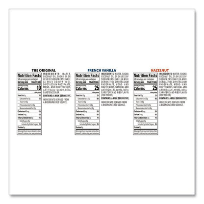 Liquid Coffee Creamer, Assorted Flavors, 0.38 oz Mini Cups, 150/Carton