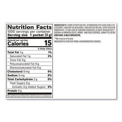 Powdered Creamer Packets, Original, 0.1 oz Packet, 1,000/Carton