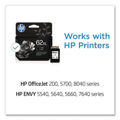 HP 62XL, (C2P05AN) High-Yield Black Original Ink Cartridge