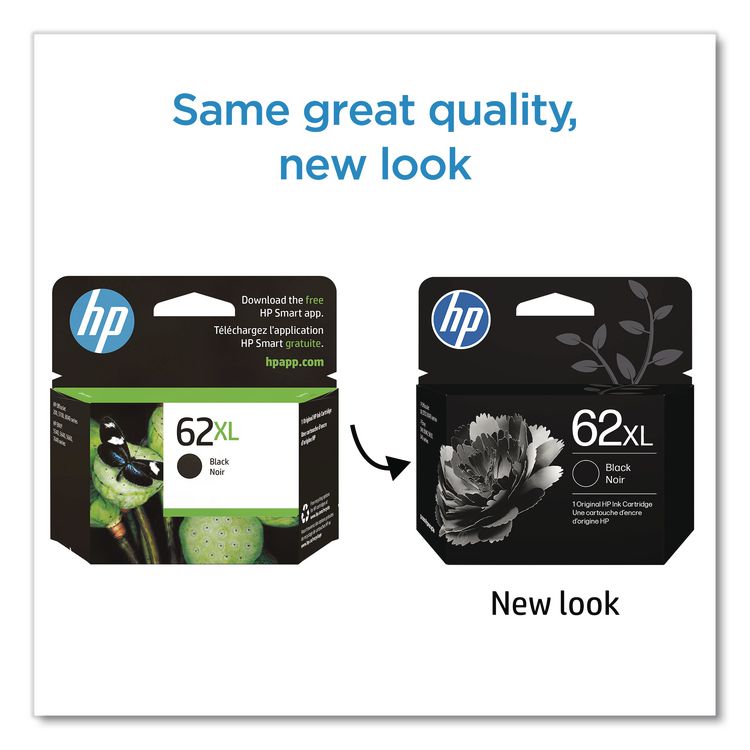 HP 62XL, (C2P05AN) High-Yield Black Original Ink Cartridge