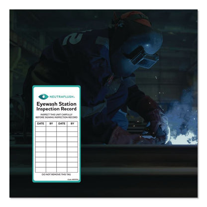 Eyewash Station Inspection Label, "Eyewash Station Inspection Record/Chart", 6" x 3", Green/Black/White