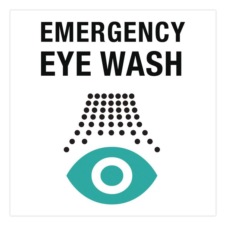 Eyewash Station Two-View Wall Sign, 5.25 x 10 x 9