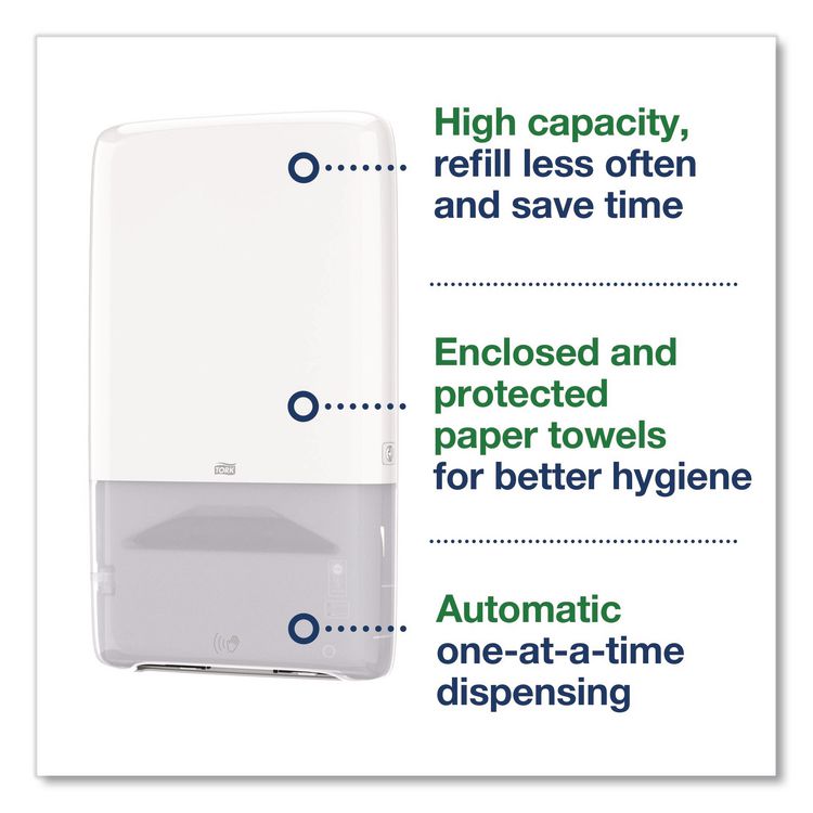 PeakServe Automatic Continuous Paper Hand Towel Dispenser, 14.47 x 4.04 x 25.15, White