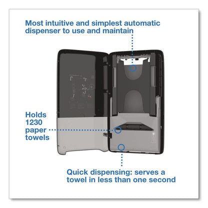 PeakServe Automatic Continuous Paper Hand Towel Dispenser, 14.47 x 4.04 x 25.15, Black