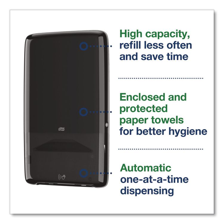 PeakServe Automatic Continuous Paper Hand Towel Dispenser, 14.47 x 4.04 x 25.15, Black