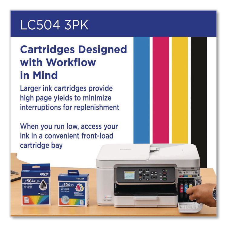 LC504 INKvestment Ink, 500 Page-Yield, Cyan/Magenta/Yellow, 3/Pack