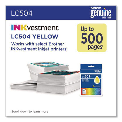 LC504 INKvestment Ink, 500 Page-Yield, Yellow