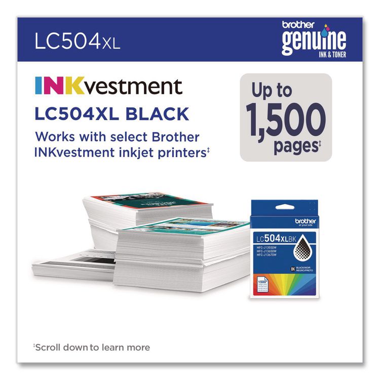 LC504 INKvestment, High-Yield Ink, 1,500 Page-Yield, Black