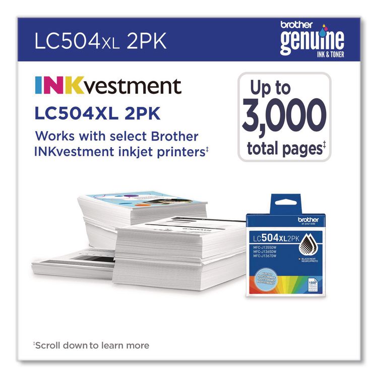 LC504 INKvestment, High-Yield Ink, 3,000 Page-Yield, Black