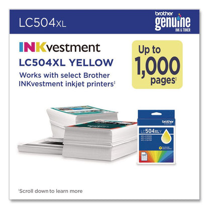 LC504 INKvestment, High-Yield Ink, 1,000 Page-Yield, Yellow