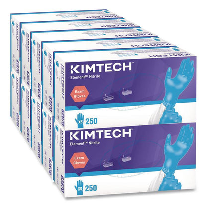 Element Nitrile Exam Gloves, Powder-Free, AQL 1.5, X-Small, 3.2 mil Thick, 9.3" Long, Blue, 250/Box, 10 Boxes/Carton