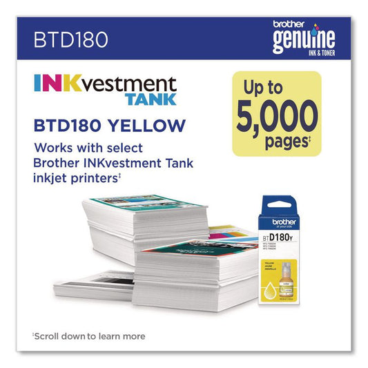 BTD180 INKvestment High-Yield Ink, 5,000 Page-Yield, Yellow