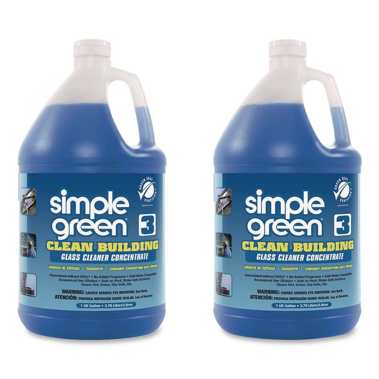 Clean Building Glass Cleaner Concentrate, 1 gal Bottle, 2/Carton