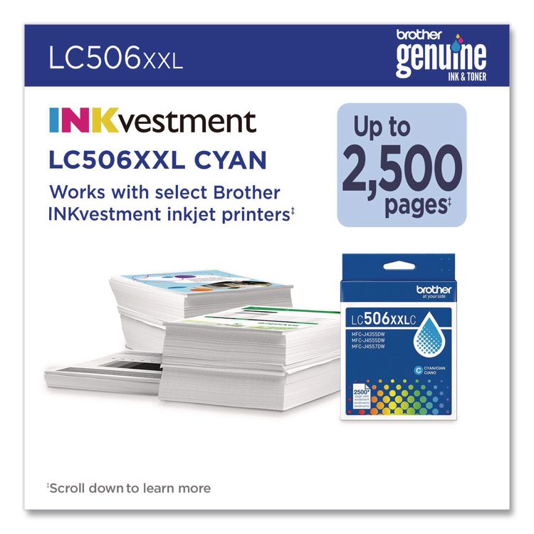 LC506 INKvestment, Super High-Yield Ink, 2,500 Page-Yield, Cyan