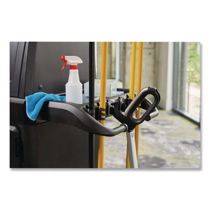 Vacuum Holder, For All Rubbermaid Commercial Full Size and Compact Housekeeping Carts, Plastic, Black, 6/Carton