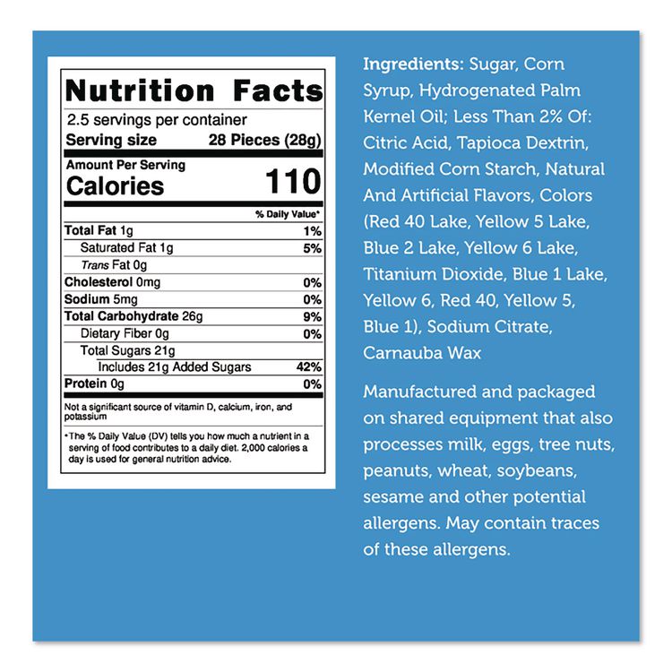 Freeze Dried Candy, Rainbow Rocks, Assorted Fruit, 1.87 lb Bag, 12/Carton