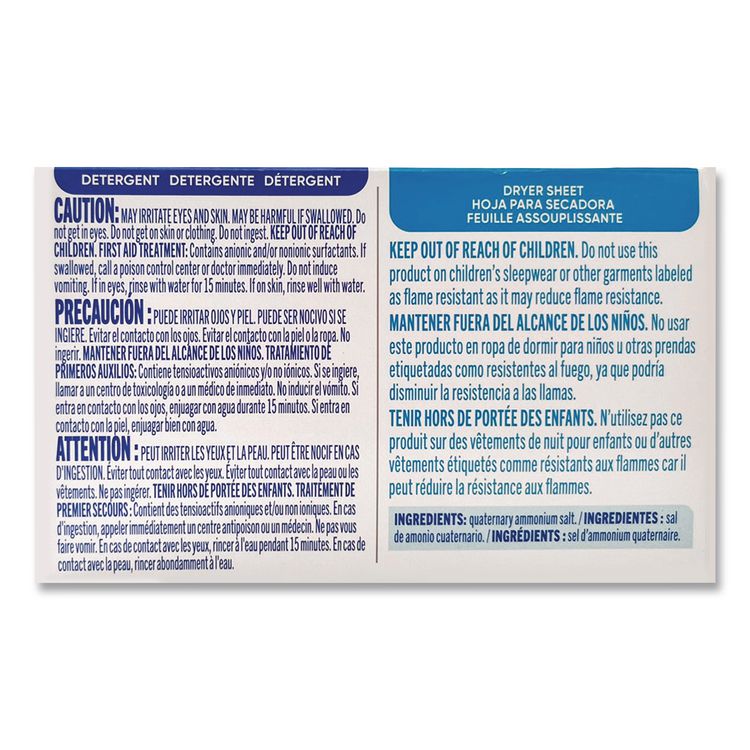 Free Clear HE Liquid Laundry Detergent/Dryer Sheet Dual Vend Pack, 100/Carton