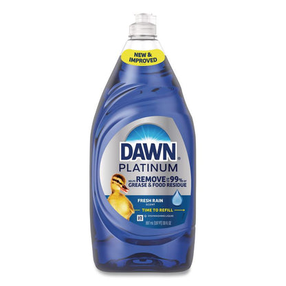 Platinum Liquid Dish Detergent, Refreshing Rain Scent, 30 oz Bottle, 8/Carton
