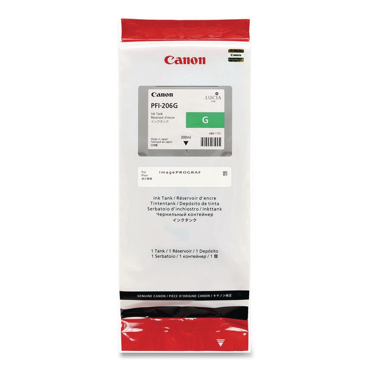 5310B001AA (PFI-206G) Ink, 2,200 Page-Yield, Green