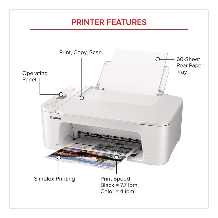 PIXMA TS3720 Inkjet Printer, Copy/Print/Scan
