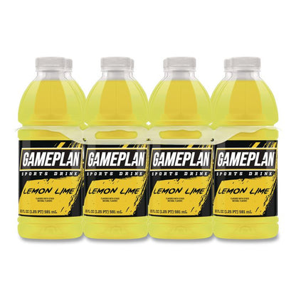 Gameplan Sports Drink, Lemon Lime, 20 oz Bottle, 24/Carton