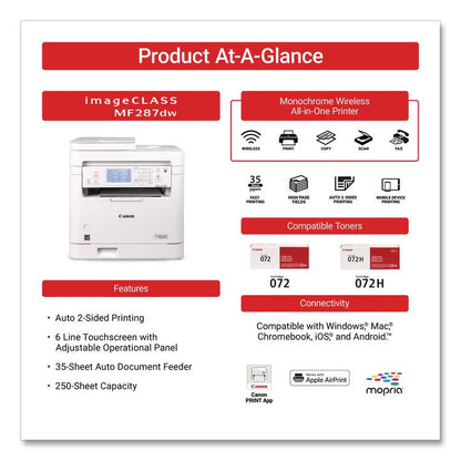 imageCLASS MF287dw, Copy/Fax/Print/Scan