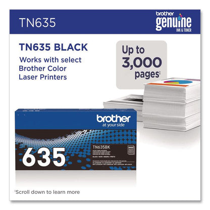 TN635 Toner, 3,000 Page-Yield, Black