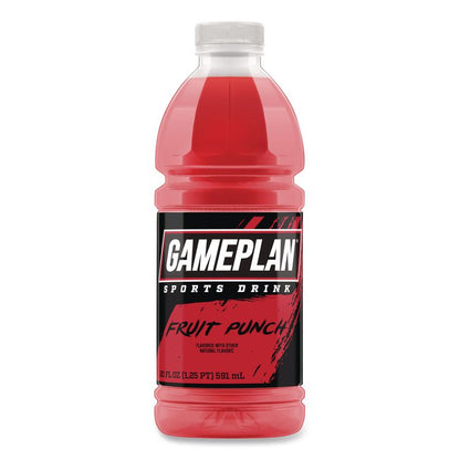Gameplan Sports Drink, Fruit Punch, 20 oz Bottle, 24/Carton