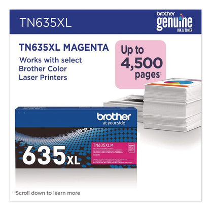 TN635XL High-Yield Toner, 4,500 Page-Yield, Magenta
