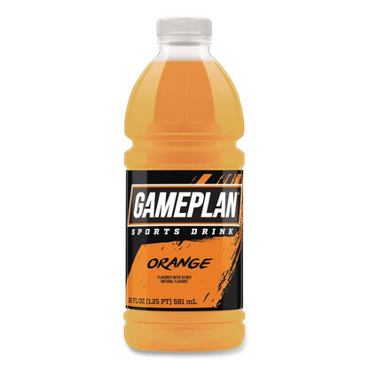 Gameplan Sports Drink, Orange, 20 oz Bottle, 24/Carton