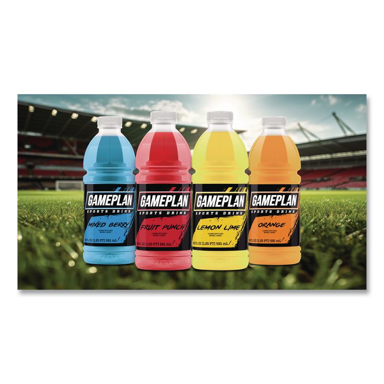 Gameplan Sports Drink, Orange, 20 oz Bottle, 24/Carton