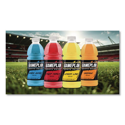 Gameplan Sports Drink, Mixed Berry, 20 oz Bottle, 24/Carton