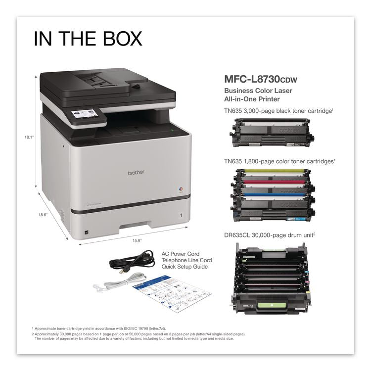 MFCL8730CDW Business Color Laser All-in-One Printer, Copy/Fax/Print/Scan