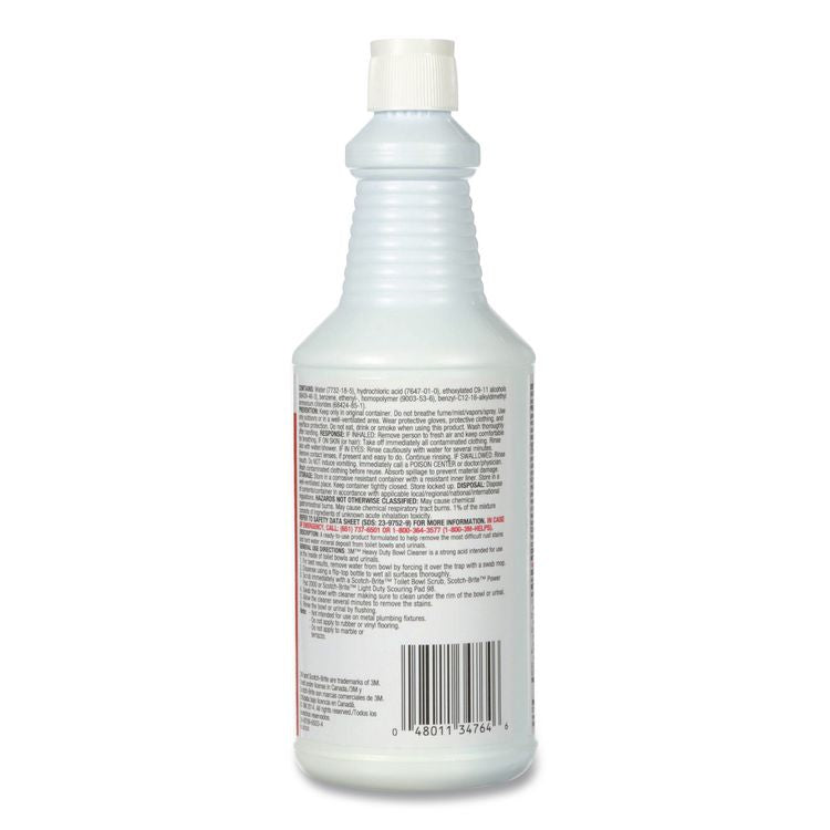 Heavy-Duty Bowl Cleaner, Unscented, 32 oz Bottle, 12/Carton