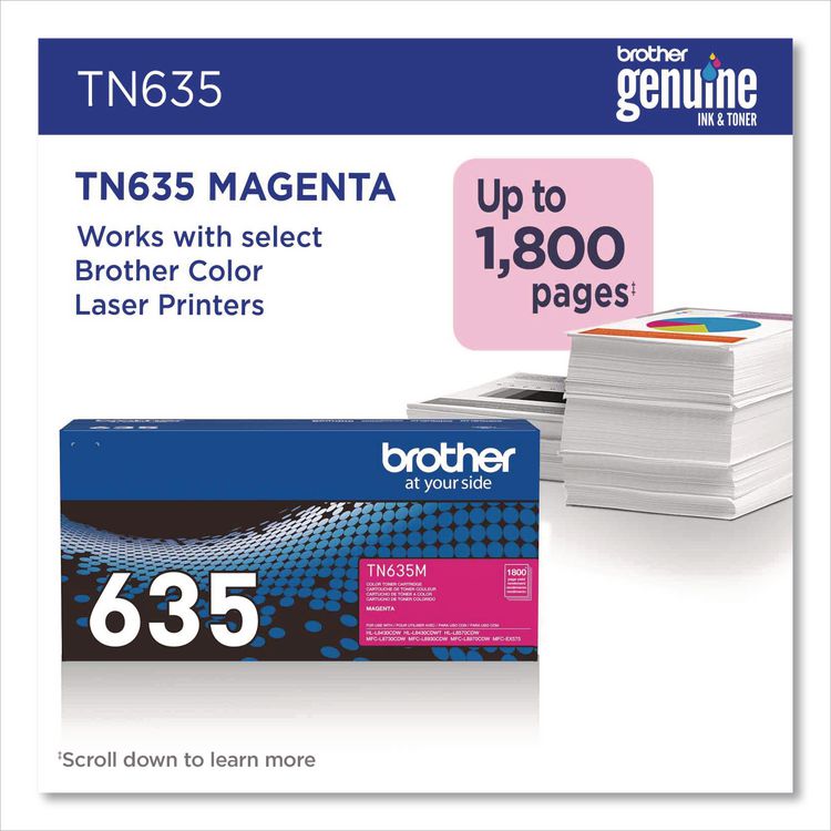 TN635 Toner, 1,800 Page-Yield, Magenta