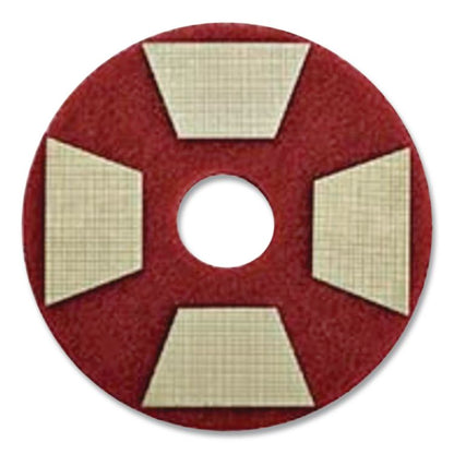 Diamond TZ Abrasive Pads, 1.12 3 x 3, Red, 16/Carton